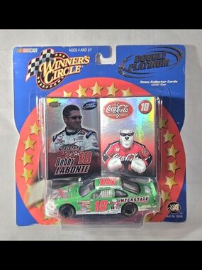 Winner's Circle Bobby Labonte #18 Green NASCAR Die-Cast with Collector Cards